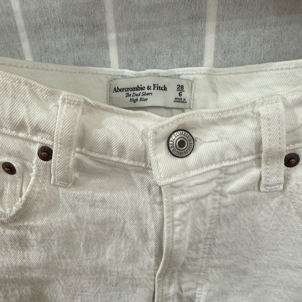 Abercrombie & Fitch White Denim Cutoff Shorts - Picture 3 of 6